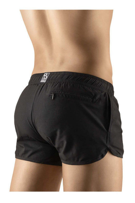 ErgoWear Sport Gym / Swim-Shorts With Inside Bikini Brief X4D Black 1068 5 - SexyMenUnderwear.com