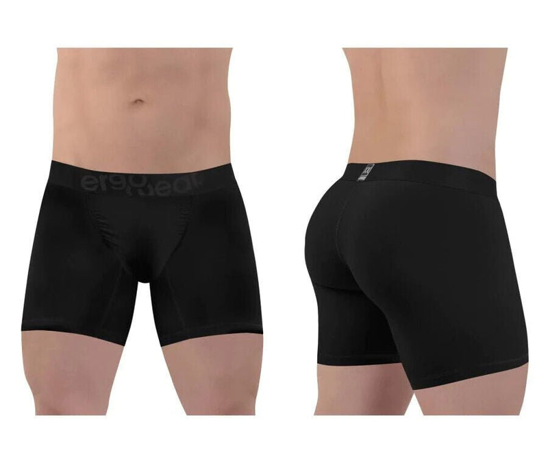 ErgoWear Stretchy Long Boxer Briefs Feel XX Ultra-Low Rise Black 1408 - SexyMenUnderwear.com