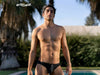 ErgoWear Swim-Thongs X4D Sporty Feel Stretchy Swimwear Black 1044 27 - SexyMenUnderwear.com