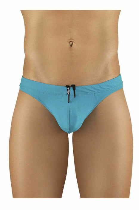 ErgoWear Swimwear X4D Sporty Feel Stretchy Swim-Thongs Turquoise 1050 27 - SexyMenUnderwear.com