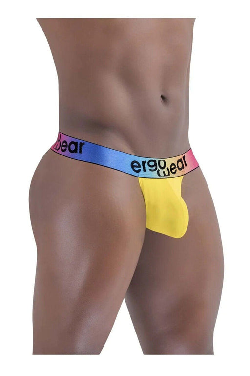 ErgoWear Thong MAX SE Pride Rainbow Thongs in Yellow 1438 79 - SexyMenUnderwear.com