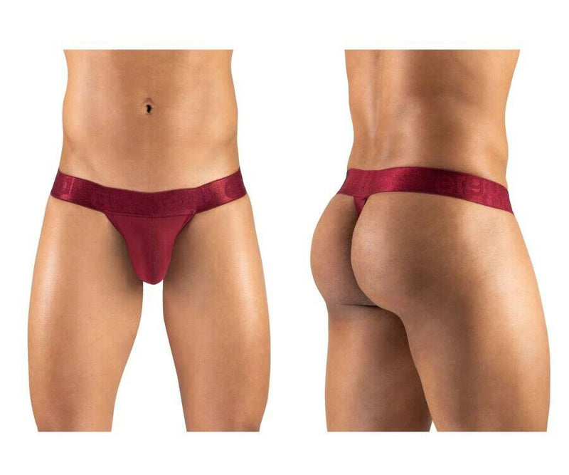 ErgoWear Thong MAX XV Soft Sexy Silky Microfiber Thongs Burgundy 1169 35 - SexyMenUnderwear.com