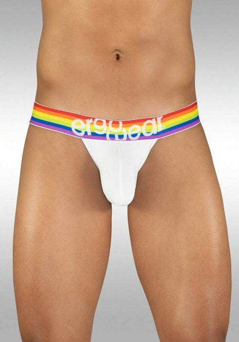 ErgoWear Thongs MAX XV Pouch 3D Rainbow Gay Pride Thong White 1114 26 - SexyMenUnderwear.com