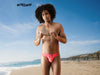 ErgoWear X4D Swimwear Silky Low-Rise Swim Briefs Seamed Pouch Neon Coral 1223 25 - SexyMenUnderwear.com