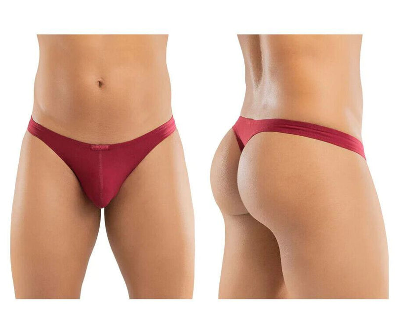 ErgoWear X4D Thongs Sporty & Classy Microfiber Fabric Burgundy Red 1157 - SexyMenUnderwear.com