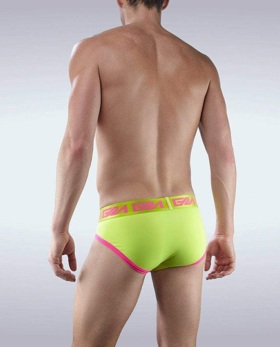 Garcon Model Briefs Espanola Fluorescent Trim Brief Neon Green Pink 7 - SexyMenUnderwear.com