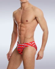 GARCON MODEL Swim-Brief Graffiti Low-Rise Red Swimwear 9 - SexyMenUnderwear.com