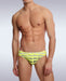 GARCON MODEL Swimwear Graffiti Low Rise Swim-Brief Zesty Yellow 9 - SexyMenUnderwear.com