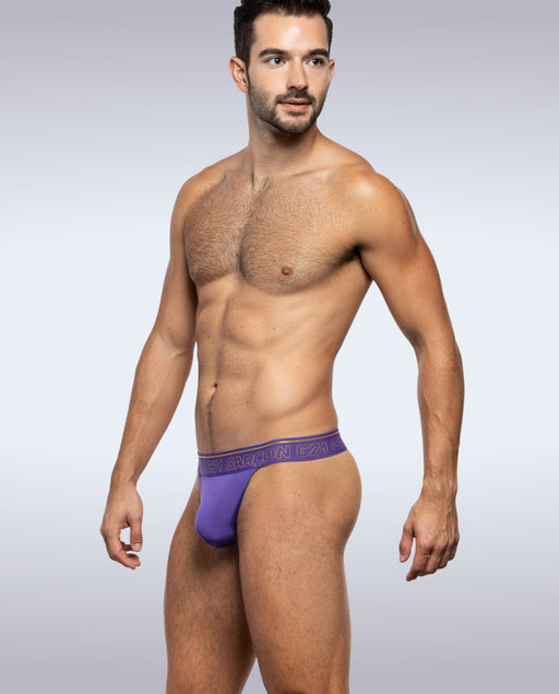 GARCON MODEL Thong Bamboo Sexy and Comfortable Ultra Breathable Purple Thongs 5 - SexyMenUnderwear.com