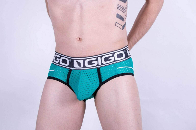 SMALL GIGO Sporty Mesh Briefs Look Stylish Fashion Slip Homme Green G01184 5