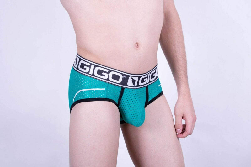 SMALL GIGO Sporty Mesh Briefs Look Stylish Fashion Slip Homme Green G01184 5