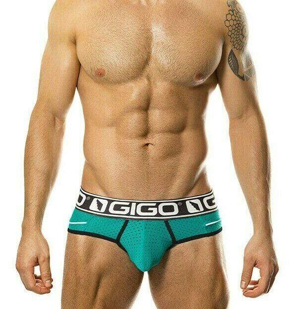 SMALL GIGO Sporty Mesh Briefs Look Stylish Fashion Slip Homme Green G01184 5