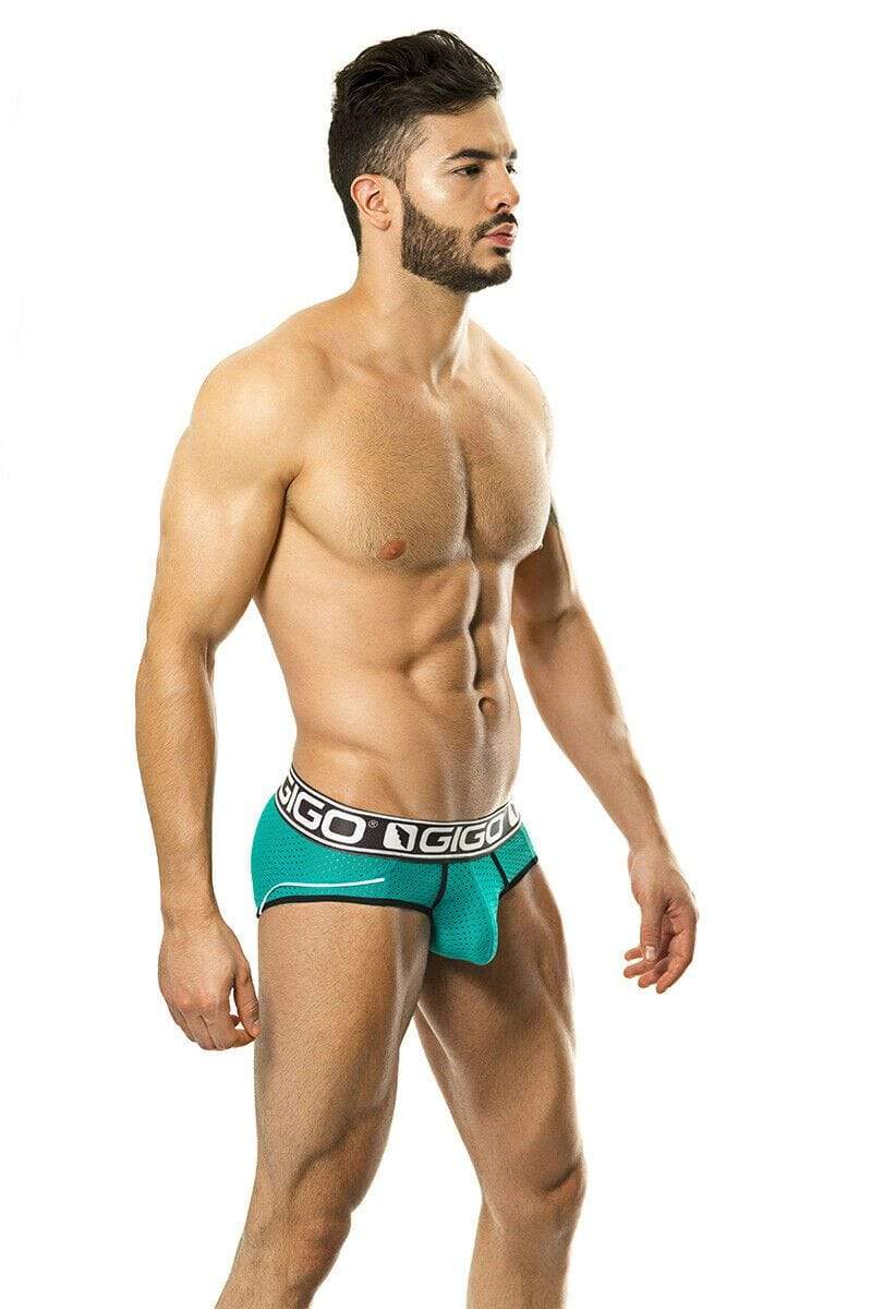 SMALL GIGO Sporty Mesh Briefs Look Stylish Fashion Slip Homme Green G01184 5