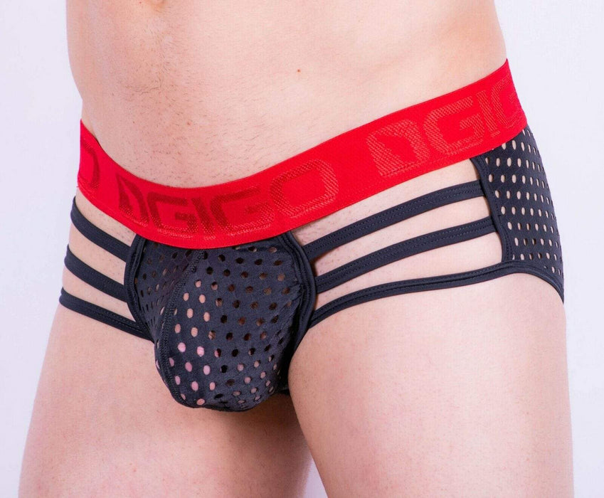 XL Gigo Romantic Mens Underwear Brief Carnaly Semi Mesh Black G01188 6