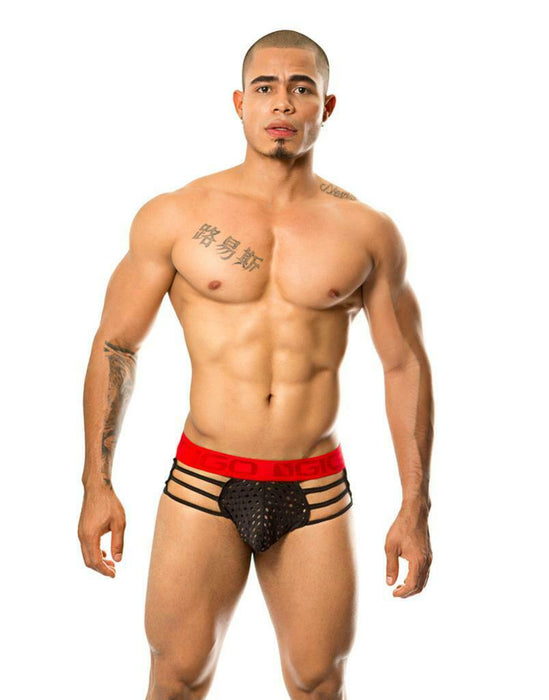 XL Gigo Romantic Mens Underwear Brief Carnaly Semi Mesh Black G01188 6