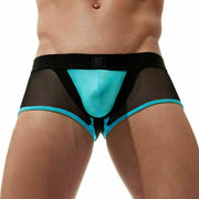 Gregg Homme Boxer Avant-Garde Trunk Fishnet Mesh Aqua 160405 92A - SexyMenUnderwear.com
