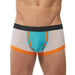 Gregg Homme Boxer Challenger Sporty Mesh Trunk White/Orange 170505 64 - SexyMenUnderwear.com