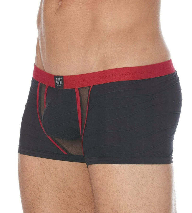 Gregg Homme Boxer Cheeky Mesh Enhancer Pouch Black 132355 73 - SexyMenUnderwear.com