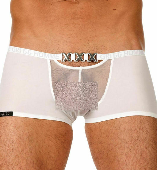 GREGG HOMME Boxer Sensuel Transparent Romantic ''PIMP'' Edition White 96605 161 - SexyMenUnderwear.com
