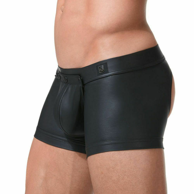 GREGG HOMME Boxer Trunk Crave Leather Look Bottomless Butt Exposed 152655 53 - SexyMenUnderwear.com