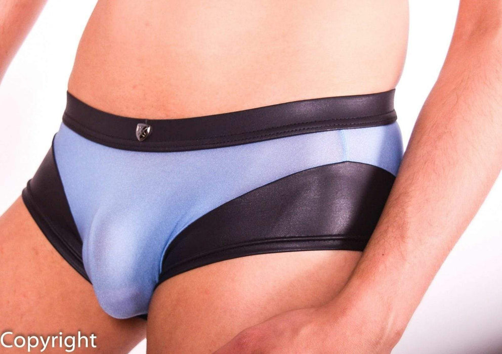 Gregg Homme Boxer Two-Timer Faux-Leather Fabric Blue 130305 71 - SexyMenUnderwear.com