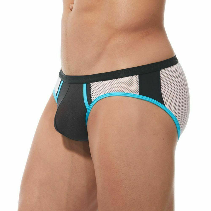 Gregg Homme Brief Challenger Sporty Slips Mesh Panels White/Aqua 170503 62 - SexyMenUnderwear.com