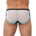 Gregg Homme Brief Challenger Sporty Slips Mesh Panels White/Aqua 170503 62 - SexyMenUnderwear.com