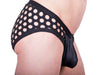 Gregg Homme Brief City Limit Laser Cut Holes Black 122713 134 - SexyMenUnderwear.com