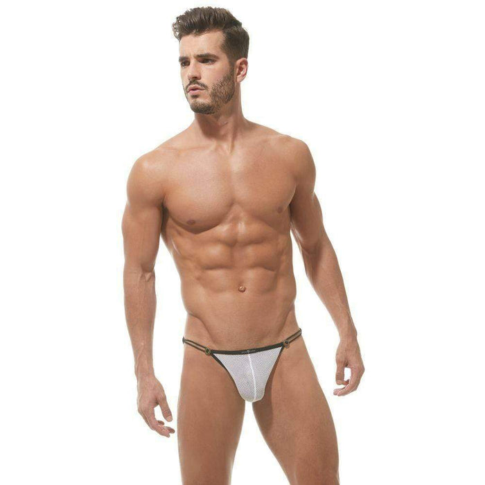Gregg Homme Brief Conquistador Fishnet Slips White 160003 113 - SexyMenUnderwear.com