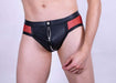 Gregg Homme Brief Reckless Zipper Leather Look Fetish Slip Red 140703 78 - SexyMenUnderwear.com