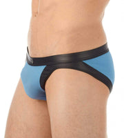 Gregg Homme Brief Two-Timer Leather Look Slip Blue 130303 71 - SexyMenUnderwear.com