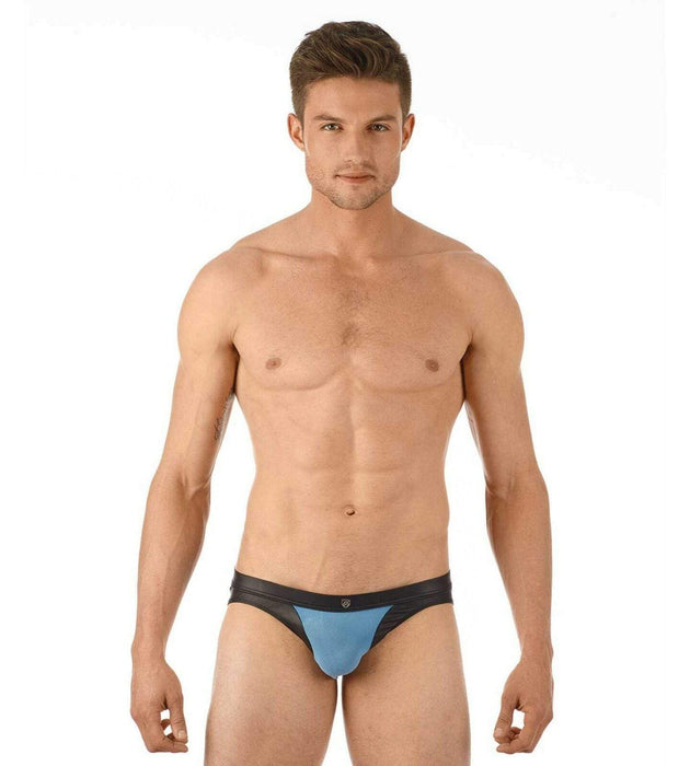 Gregg Homme Brief Two-Timer Leather Look Slip Blue 130303 71 - SexyMenUnderwear.com