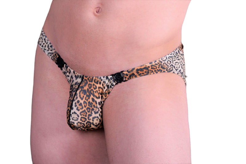 Gregg Homme Briefs Desire Slips Detachable Buckle Leopard 140403 70 - SexyMenUnderwear.com