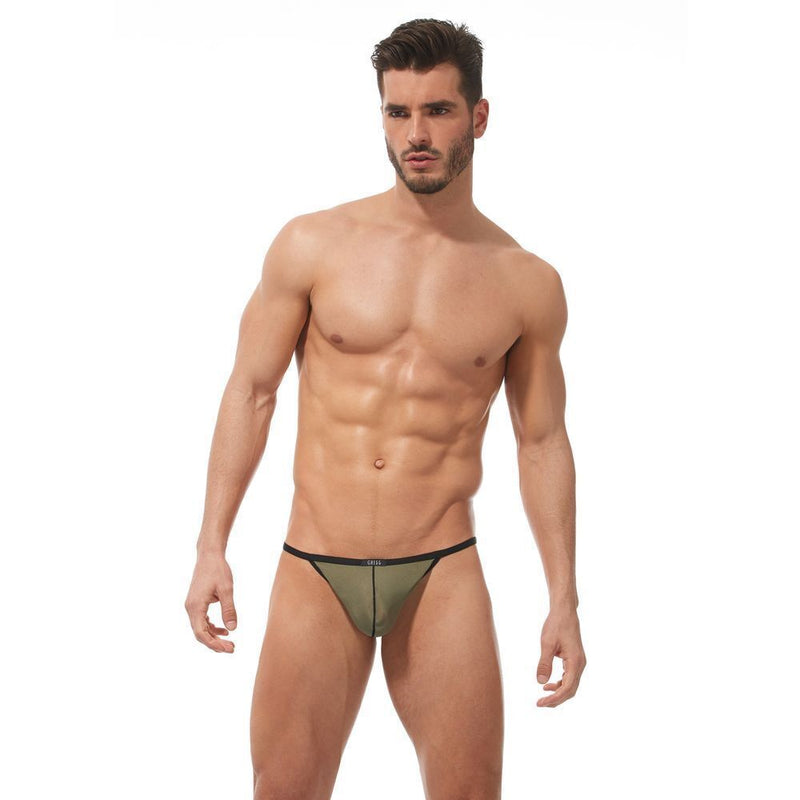Gregg Homme C-Ring Pouch Torridz Ultra-Stretch BackLess String Khaki 87416 - SexyMenUnderwear.com