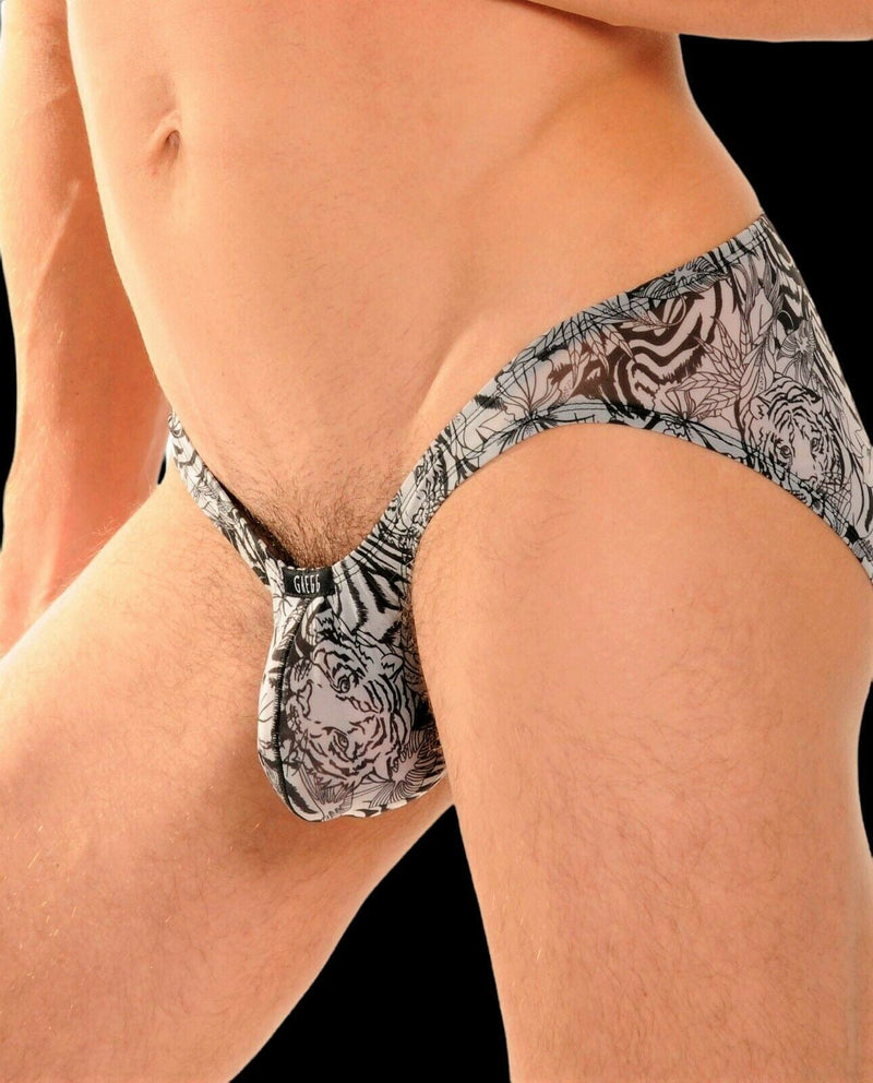 GREGG HOMME C-Ring Sheer Micro Briefs Wild Life Print R1022 2a - SexyMenUnderwear.com