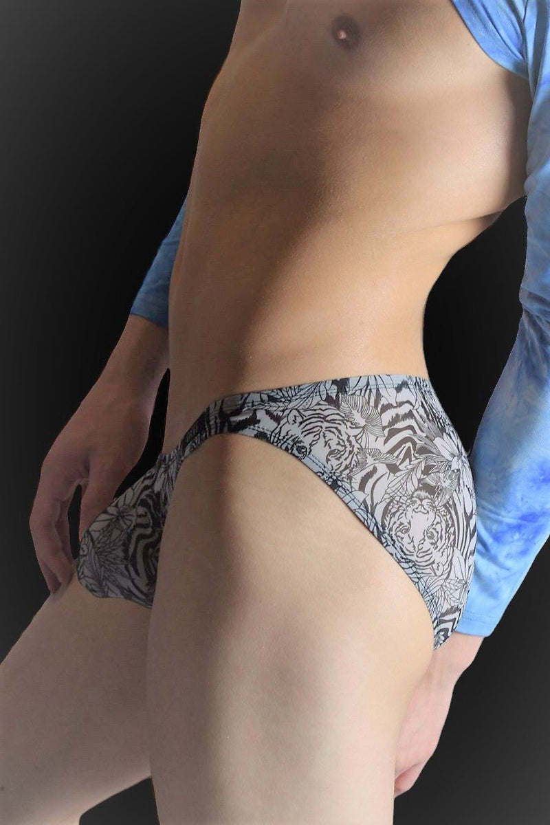 GREGG HOMME C-Ring Sheer Micro Briefs Wild Life Print R1022 2a - SexyMenUnderwear.com