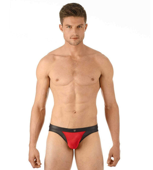 GREGG HOMME XS Gregg Homme Brief Two-Timer Faux Leather  Slip Red 130303 106