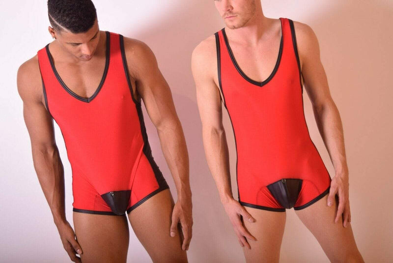 GREGG HOMME Gregg Homme Singlet Two-Timer Leather Look Hyperstrech red 130368 105