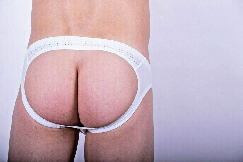 Gregg Homme Jock Drive Italian Mesh Jockstrap White 142634 101 - SexyMenUnderwear.com