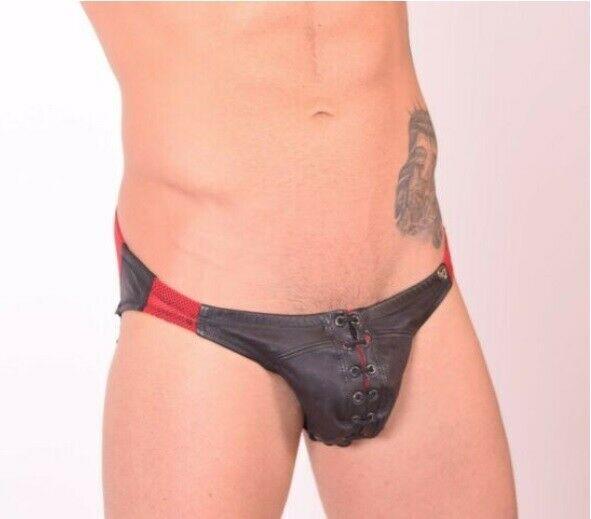 Gregg Homme Jock PLAYER Leather Jockstrap Red 143134 27 - SexyMenUnderwear.com