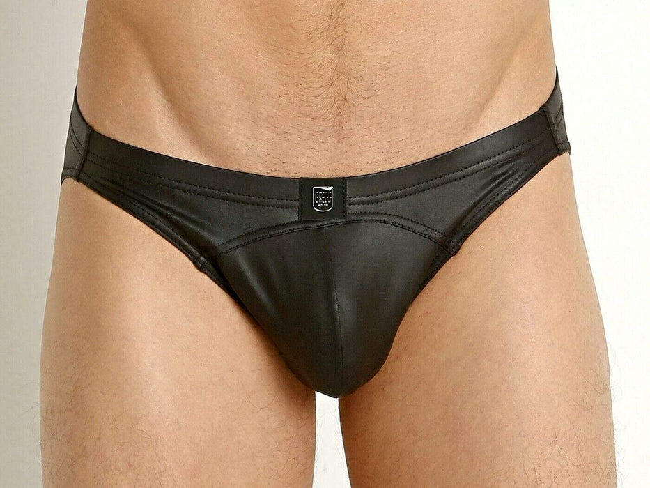 Gregg Homme Mens Briefs Crave Faux-Leather Brief Slip Black 152603 54 - SexyMenUnderwear.com
