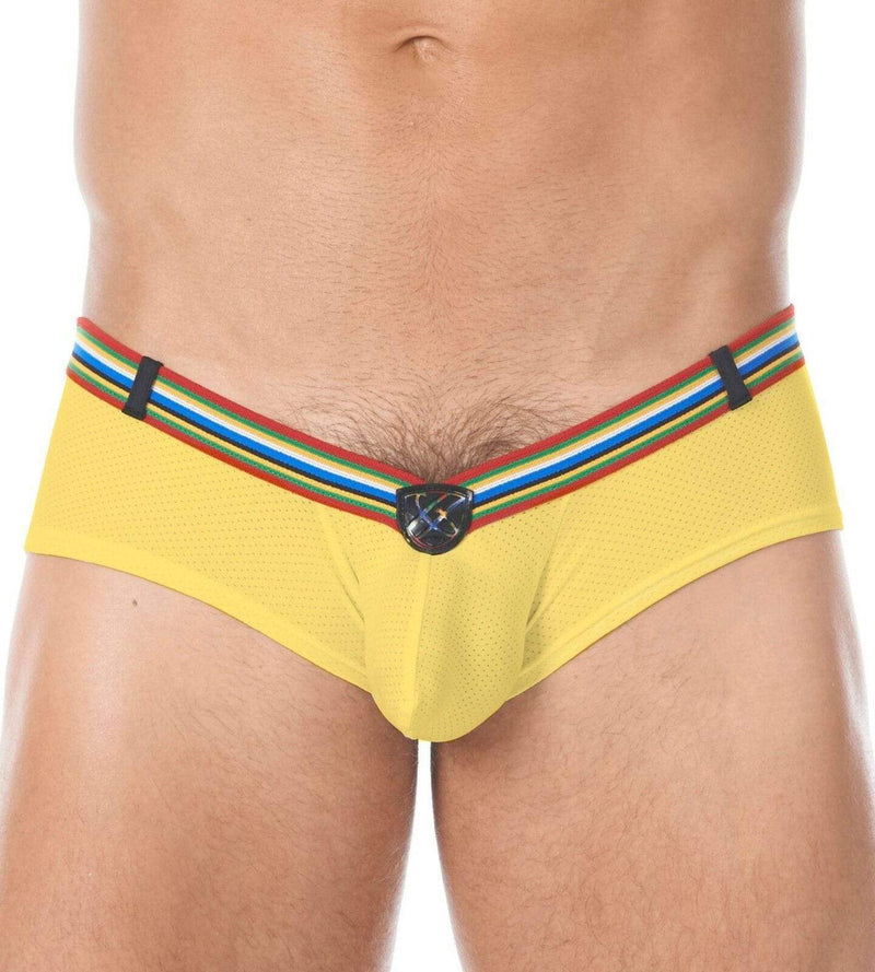 Gregg Homme Mini Boxer Brief Lover-Boy C-Ring Yellow 122105 168 - SexyMenUnderwear.com