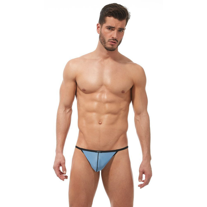 Gregg Homme Pouch Torridz HyperStretch C-Ring BackLess Strings Blue 87416 - SexyMenUnderwear.com