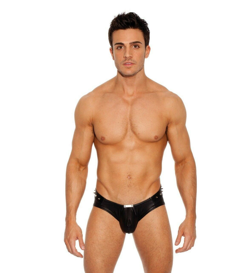 GREGG HOMME ROCKSTAR STUDDED LEATHER LOOK BRIEF 110003 132A - SexyMenUnderwear.com