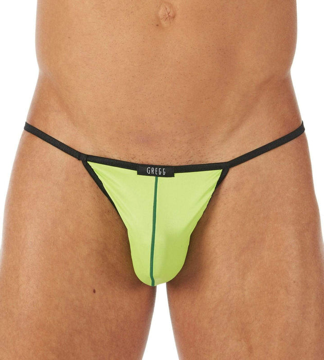 Gregg Homme Strings Boytoy Ficelle Sexy Feather-Like Fabric Lime 95014 157 - SexyMenUnderwear.com
