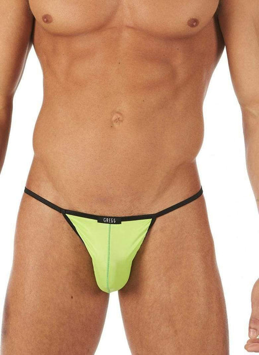 Gregg Homme Strings Boytoy Ficelle Sexy Feather-Like Fabric Lime 95014 157 - SexyMenUnderwear.com