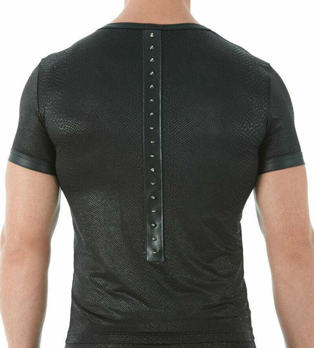 Gregg Homme T-Shirt Diablo Faux Leather V-Neck Fetish Shirts 142907 GT1 - SexyMenUnderwear.com