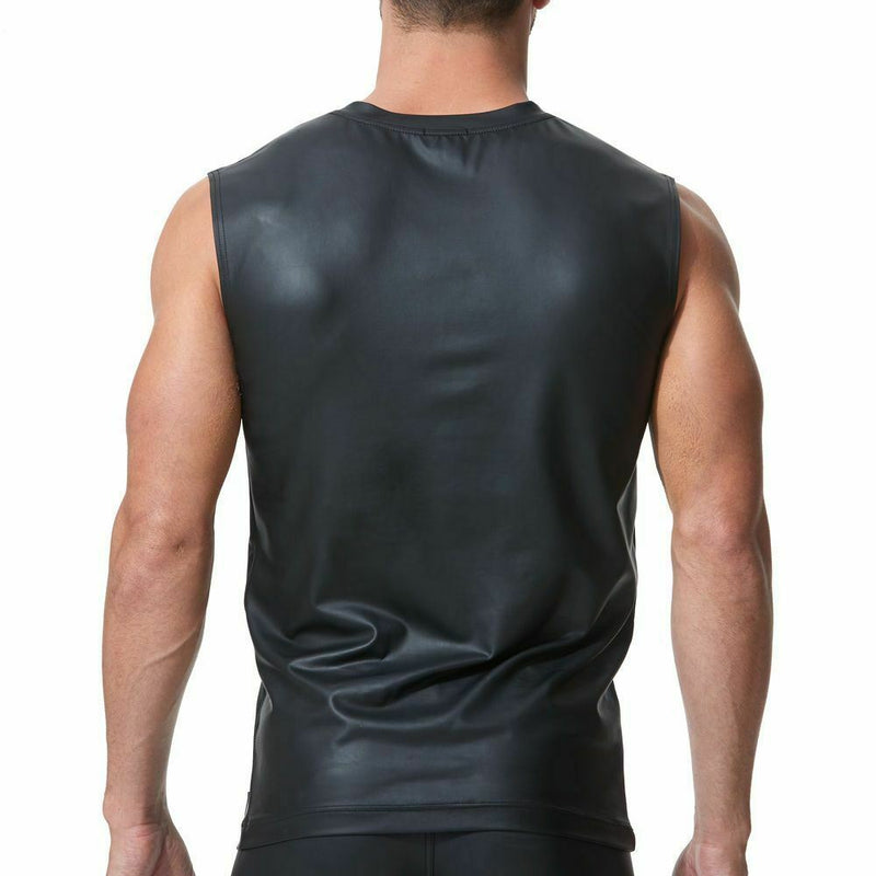 Gregg Homme Tank Top Muscle Shirt CRAVE Faux Leather Breathable 152622 60 - SexyMenUnderwear.com
