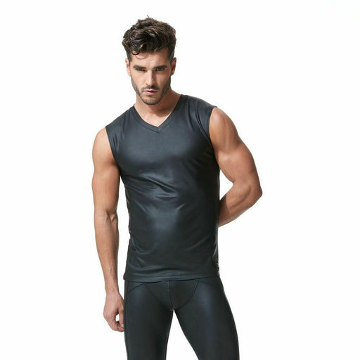 Gregg Homme Tank Top Muscle Shirt CRAVE Faux Leather Breathable 152622 60 - SexyMenUnderwear.com