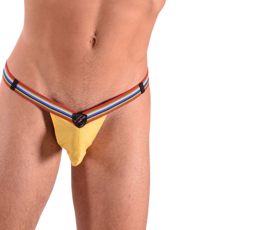 Gregg Homme Tanning Thong Lover Mesh C-ring Tangas Yellow 122104 120 - SexyMenUnderwear.com